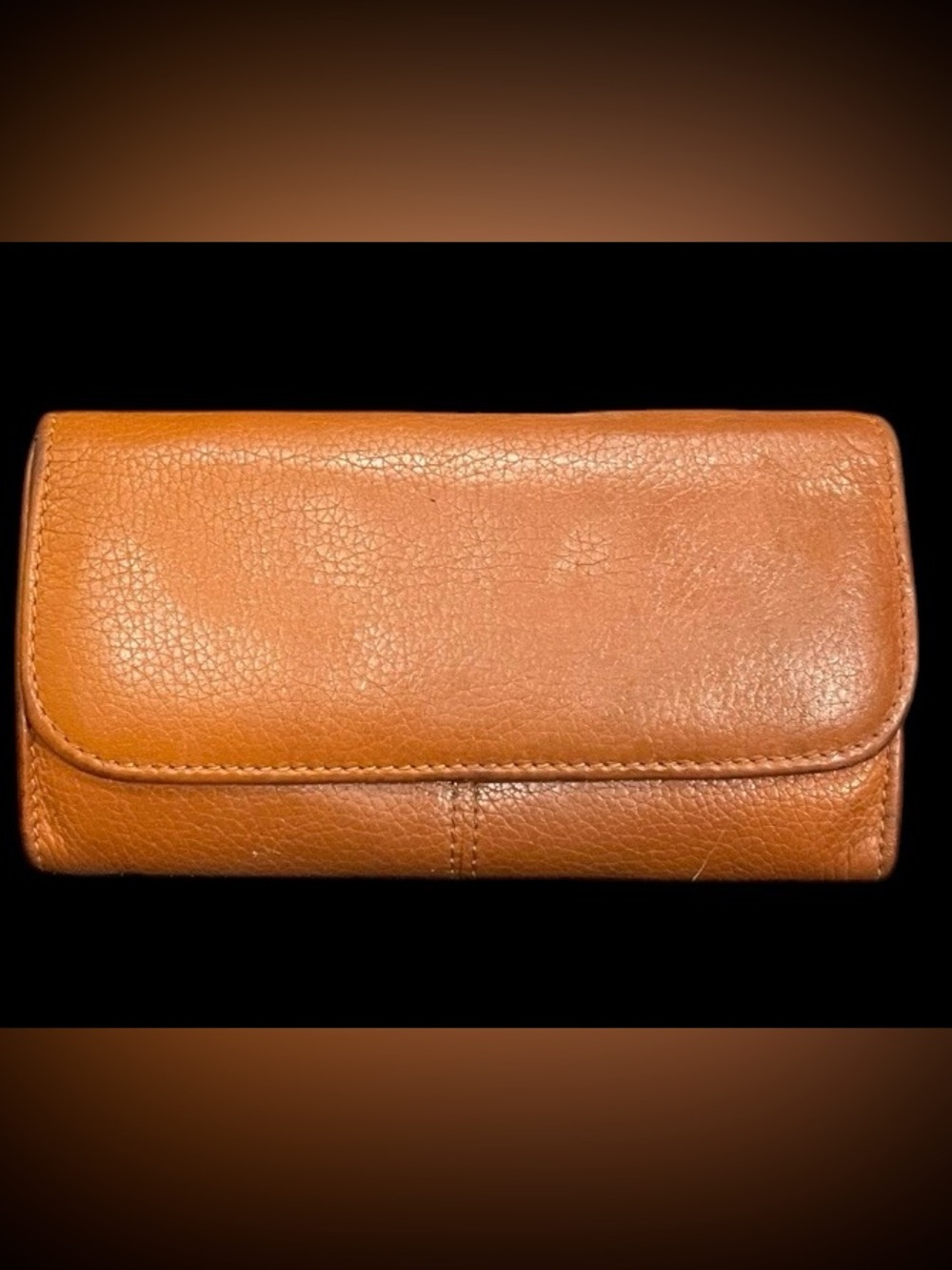 COACH Wallet Clutch Vintage Luxury Designer Cognac Brown Leather Envelope